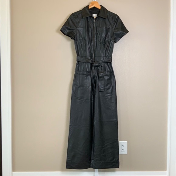 Anthropologie The Colette Weekend Jumpsuit by Maeve: Faux-Leather Edition - Picture 7 of 16